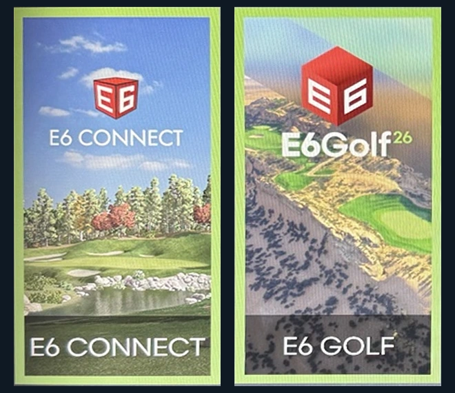 E6 CONNECT and E6 GOLF icons on the simulator launcher